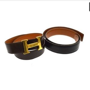 Hermes reversible black brown belt